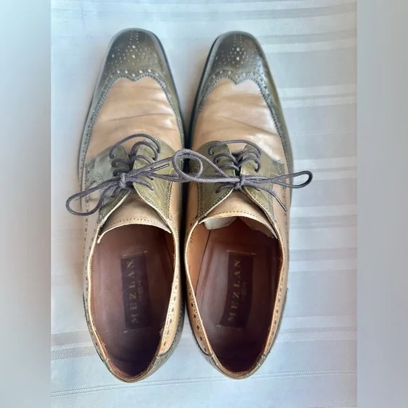 Men’s (made in Spain) LUXURY Leather MEZLAN Two-Toned Shoes. Exclusive Men main image 3